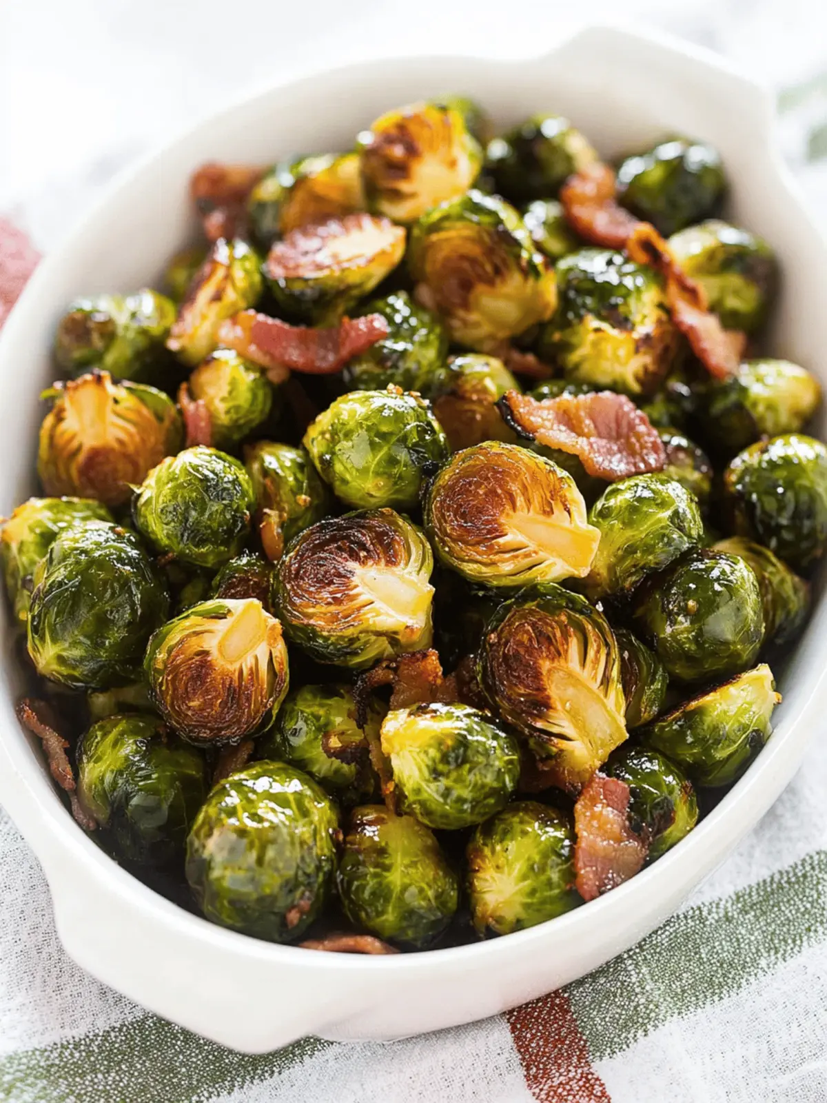 Maple Roasted Brussels Sprouts with Bacon