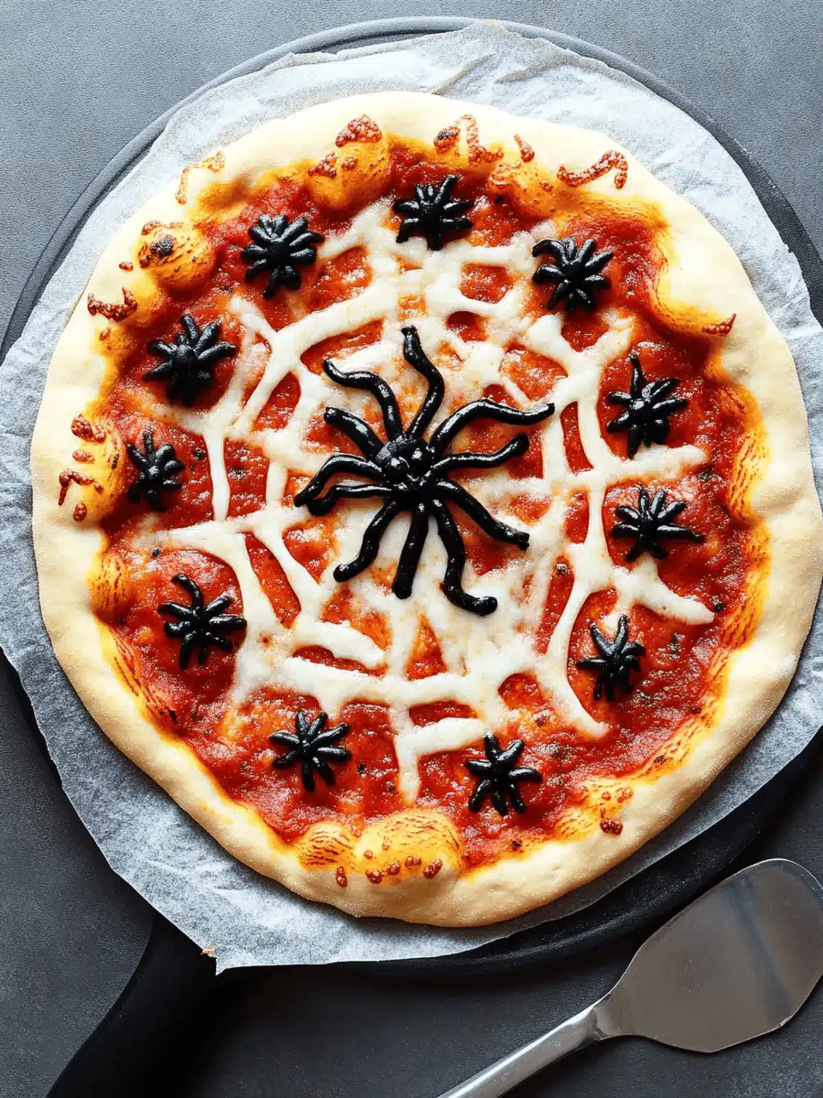 Creepy Halloween Spider Web Pizza