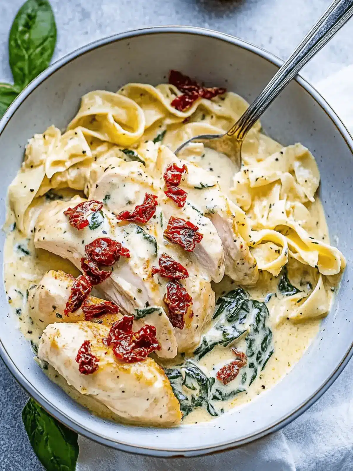 Creamy Tuscan Chicken With Spinach and Sun-Dried Tomatoes