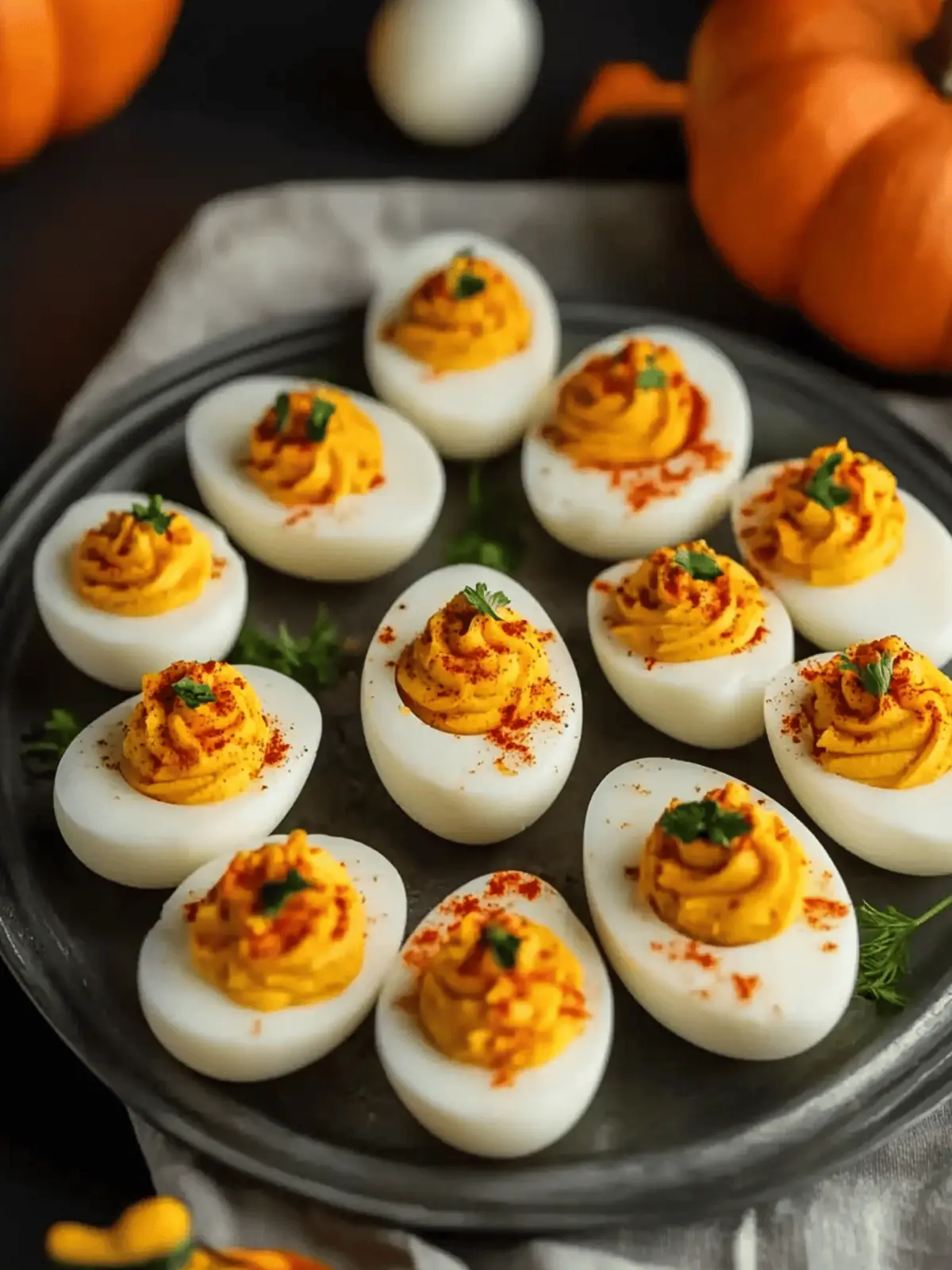 Pumpkin Deviled Eggs