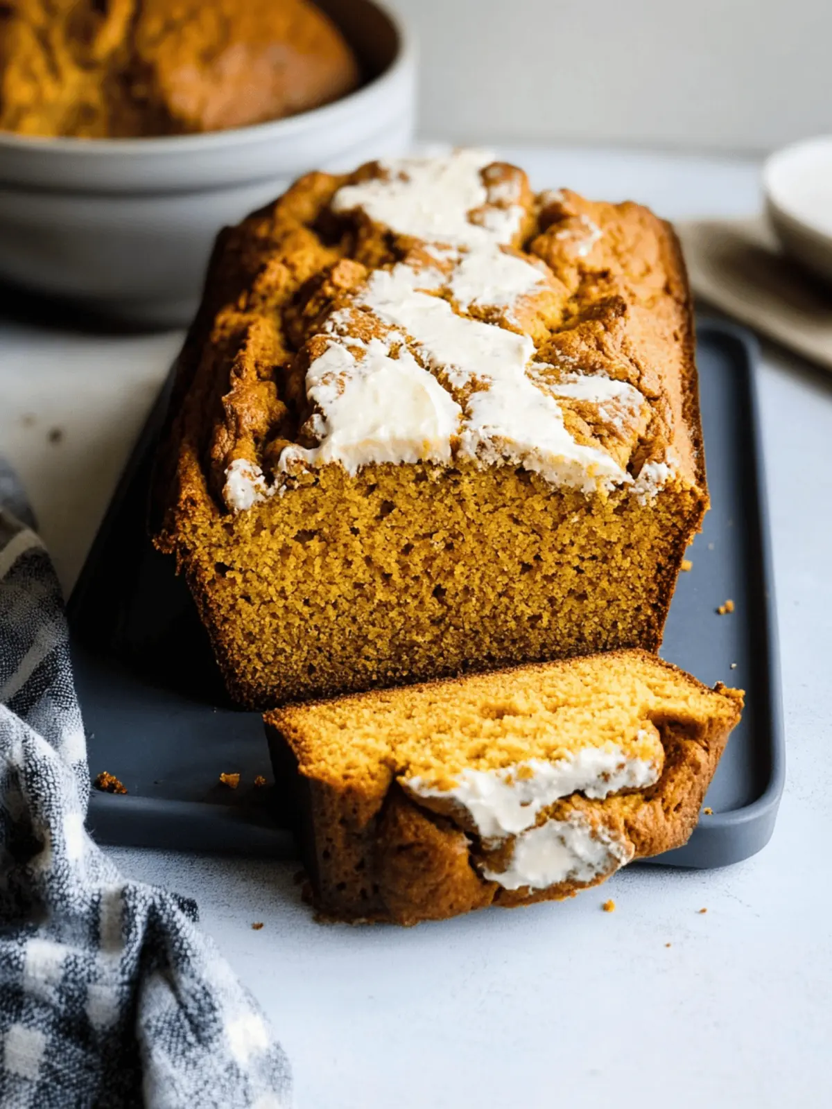Pumpkin Bread with Cream Cheese Swirl