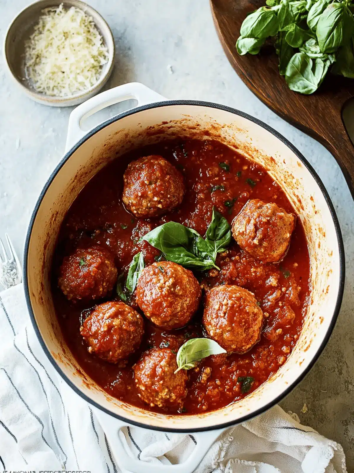 Ground Beef Meatballs in Marinara