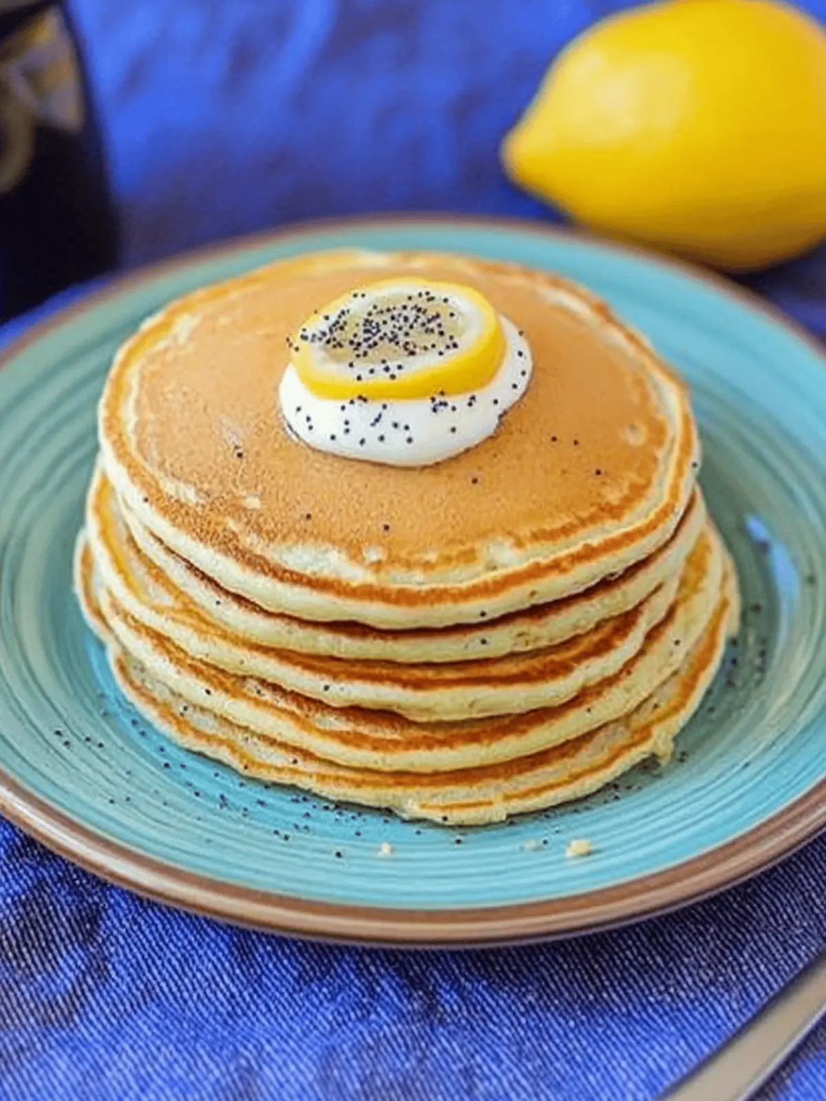 Lemon Poppy Seed Cottage Cheese Pancakes