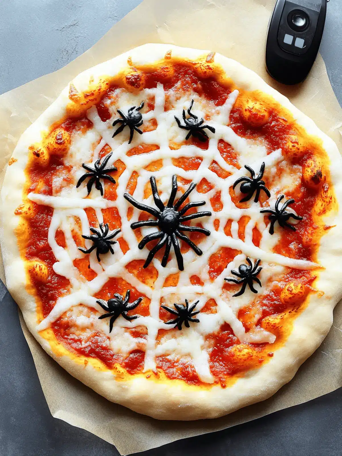 Creepy Halloween Spider Web Pizza