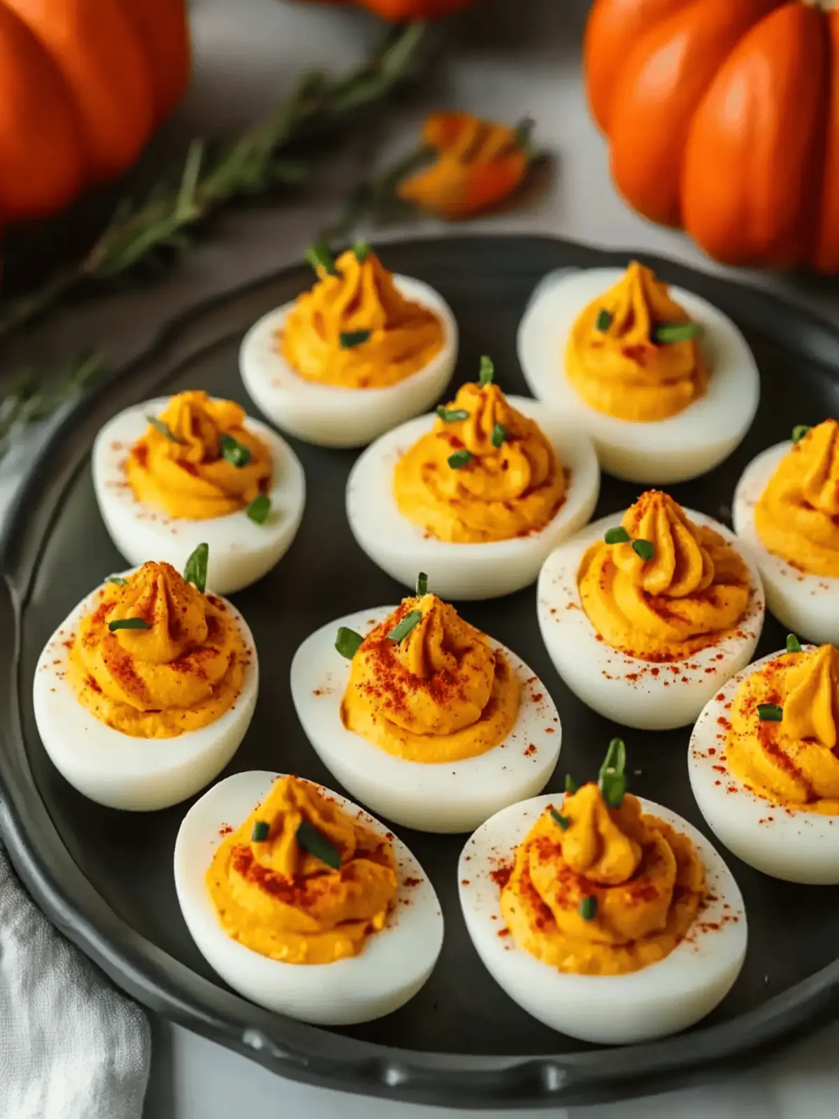 Pumpkin Deviled Eggs