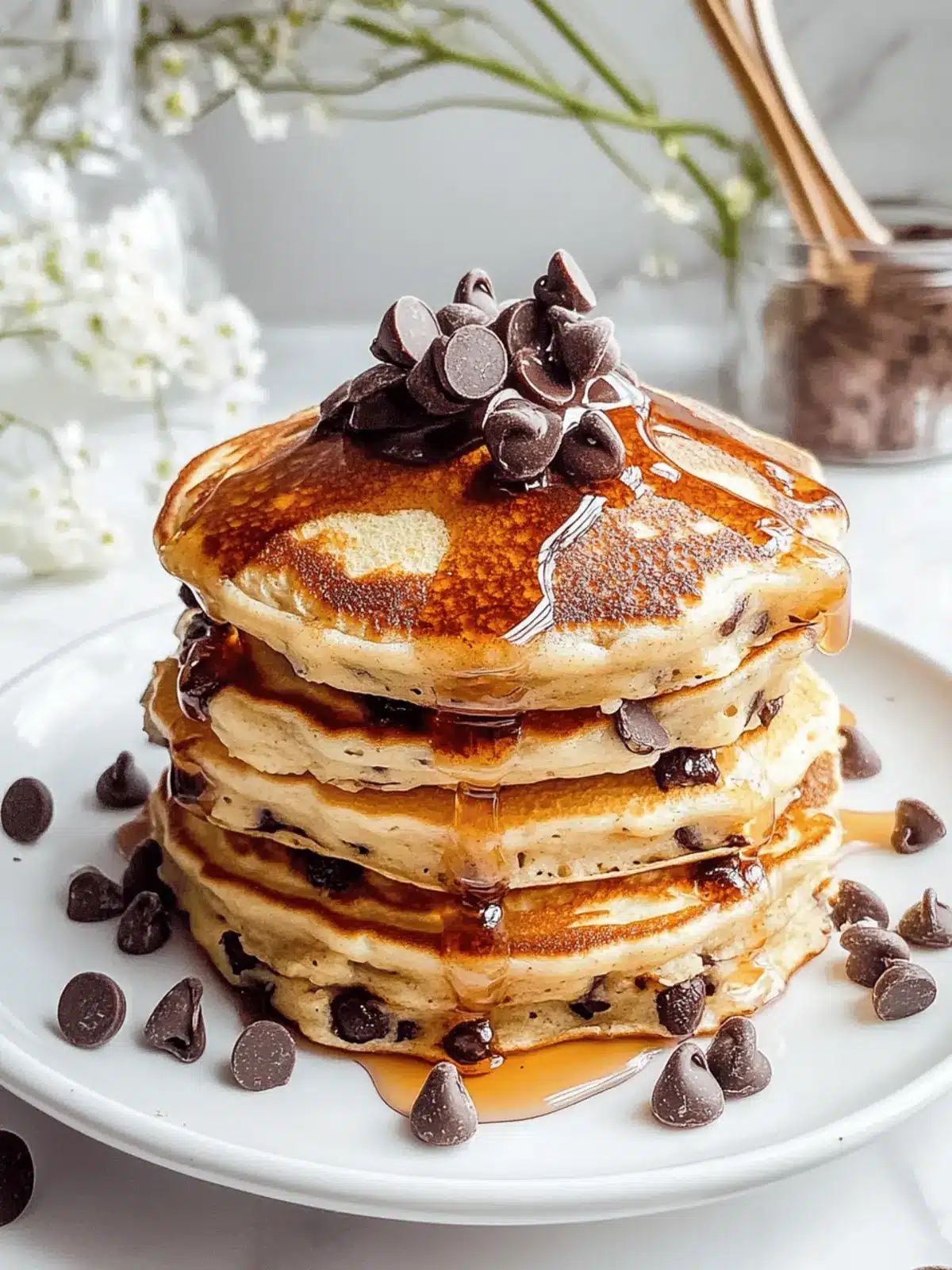 Chocolate Chip Cottage Cheese Pancakes