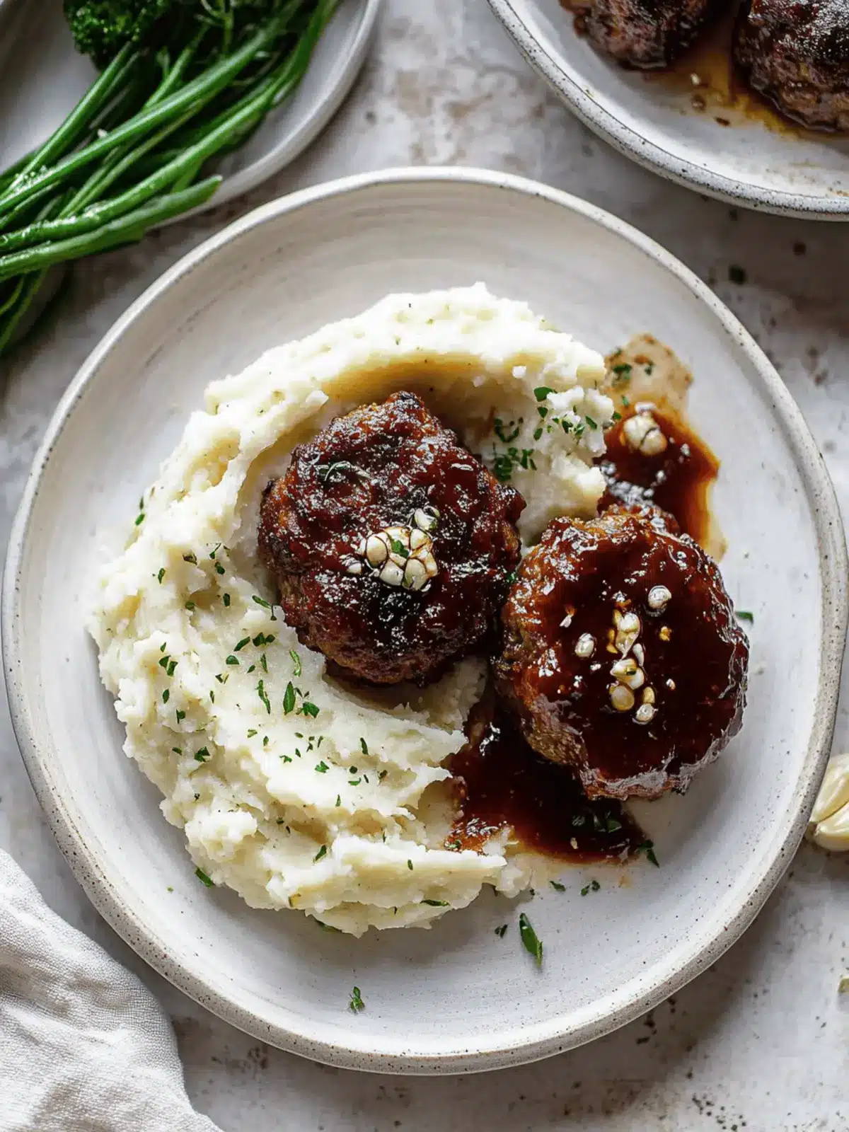 Mini Turkey Meatloaves with Roasted Garlic Cauliflower Mash