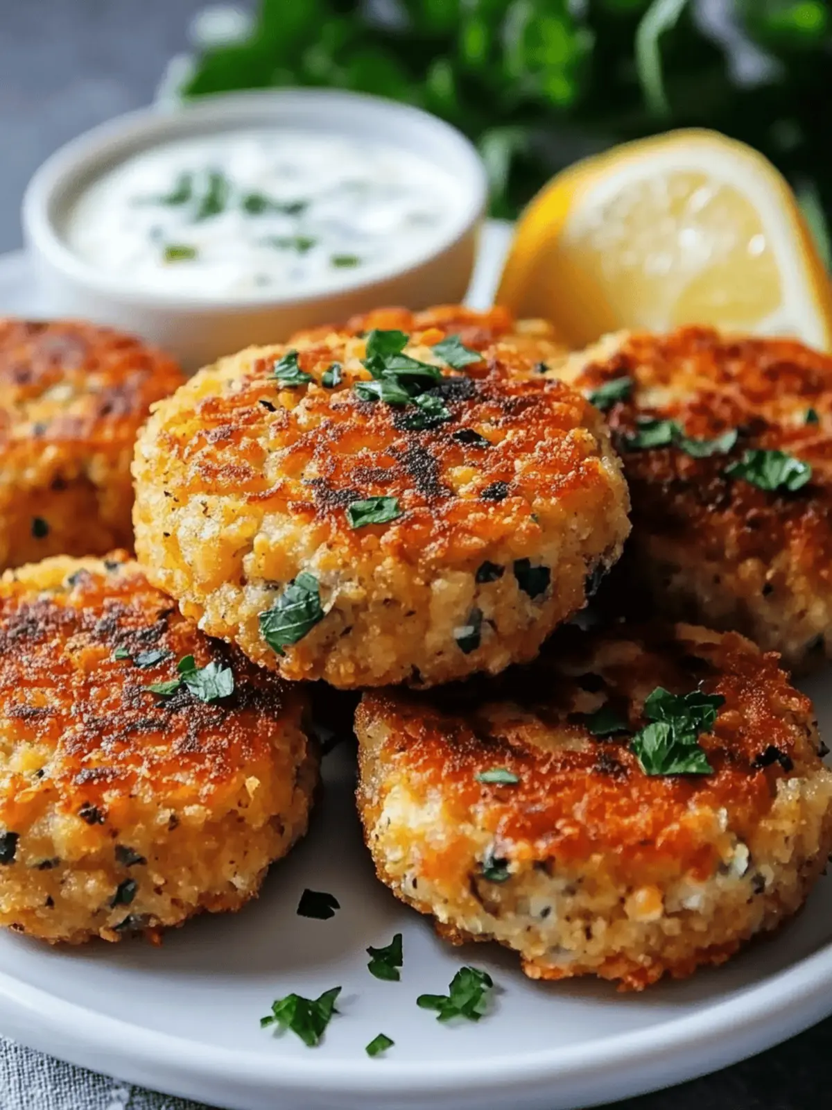 Mediterranean Lemon Chickpea Patties with Yogurt Sauce