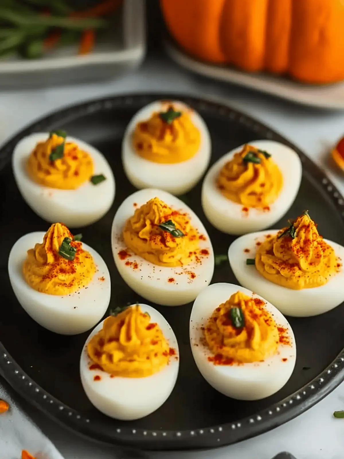 Pumpkin Deviled Eggs
