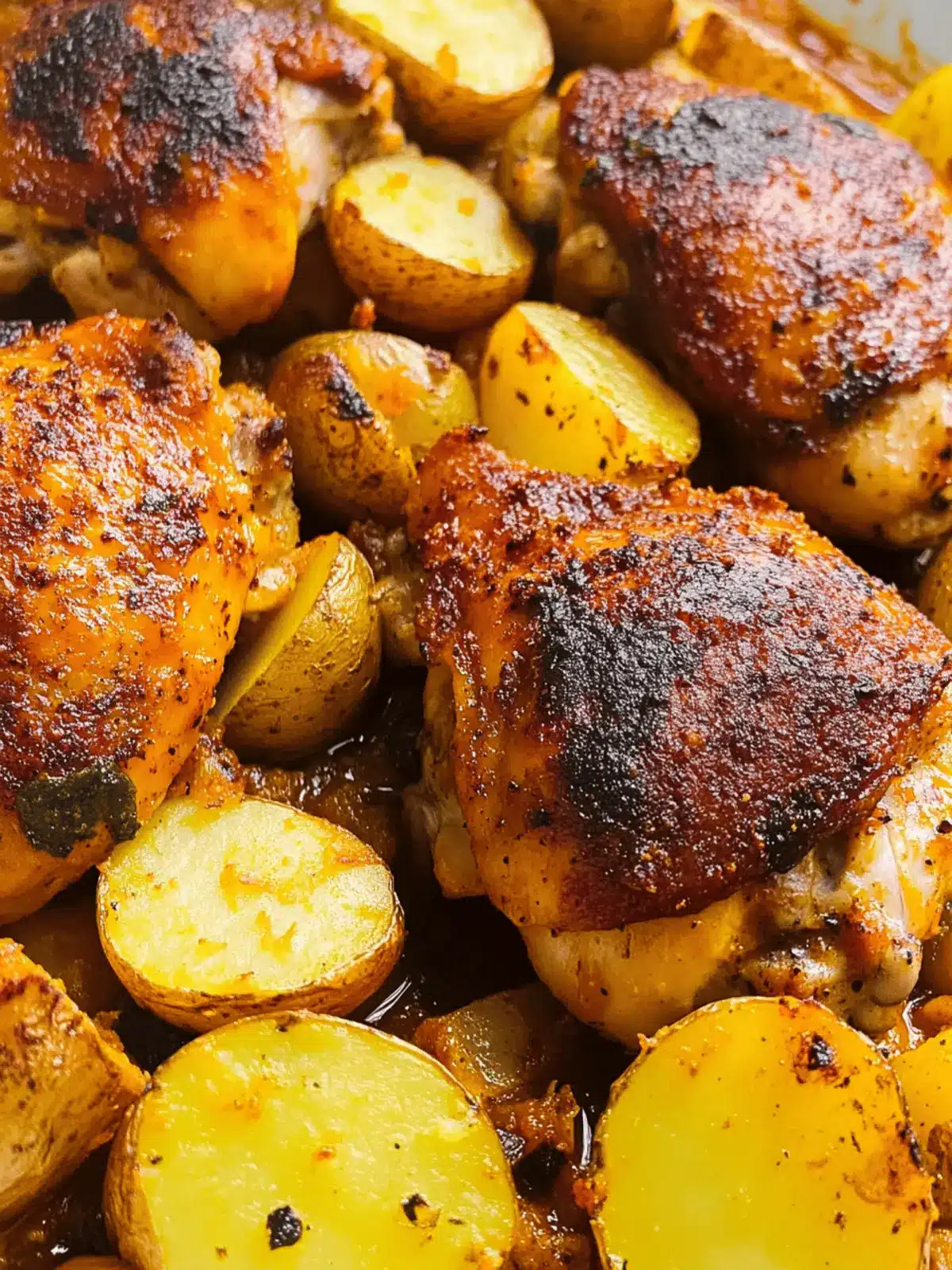 BBQ Chicken Thighs with Roasted Potatoes