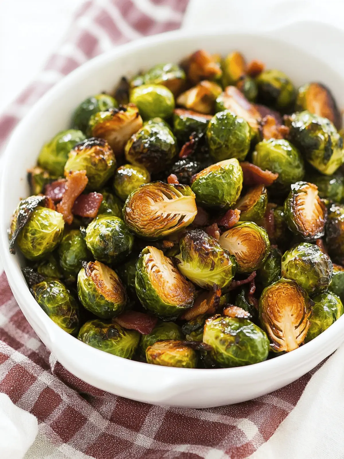 Maple Roasted Brussels Sprouts with Bacon