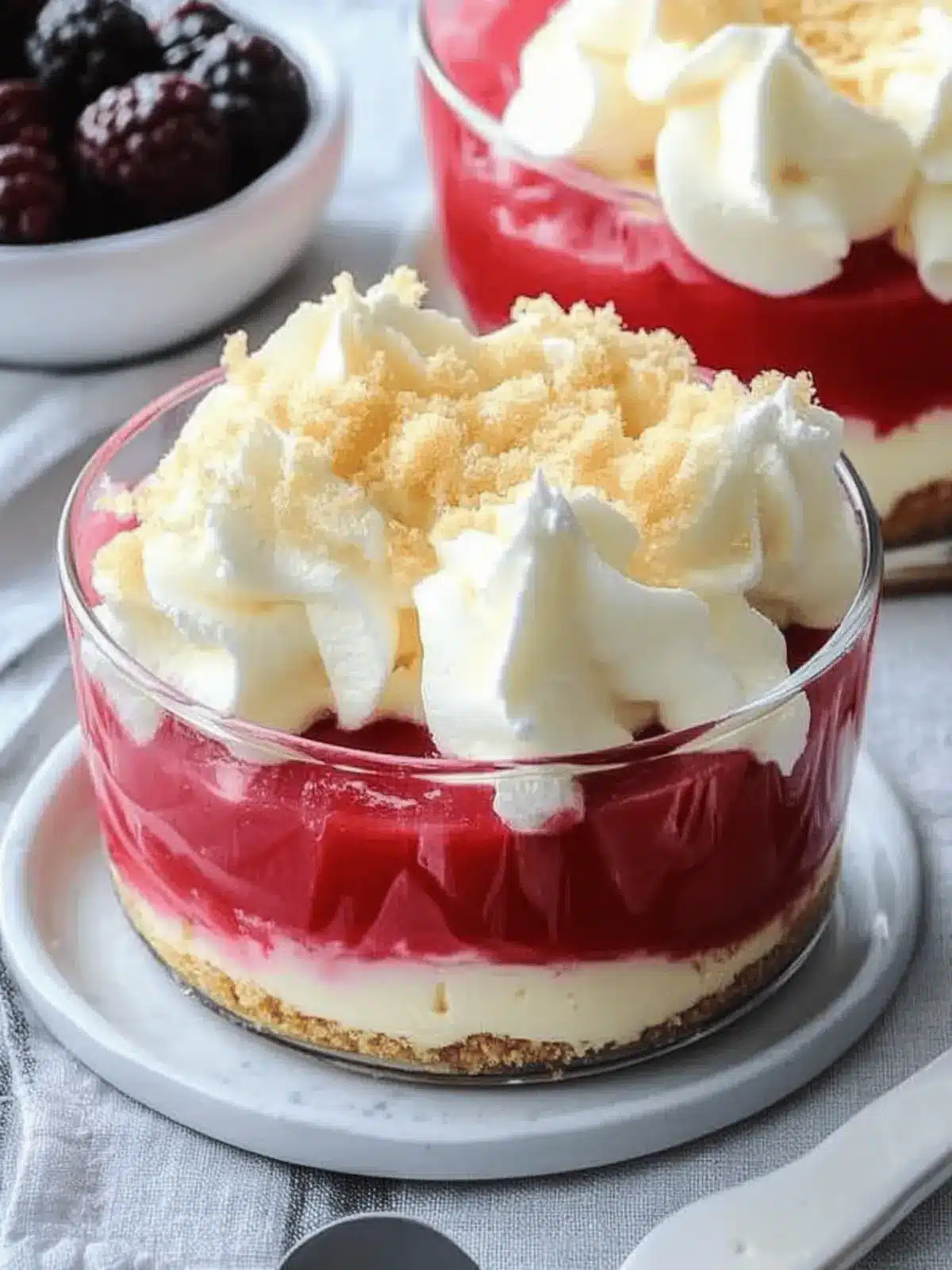 Rhubarb Cheesecake Creams: Effortless No-Bake Delight! 2 Rhubarb Cheesecake Creams