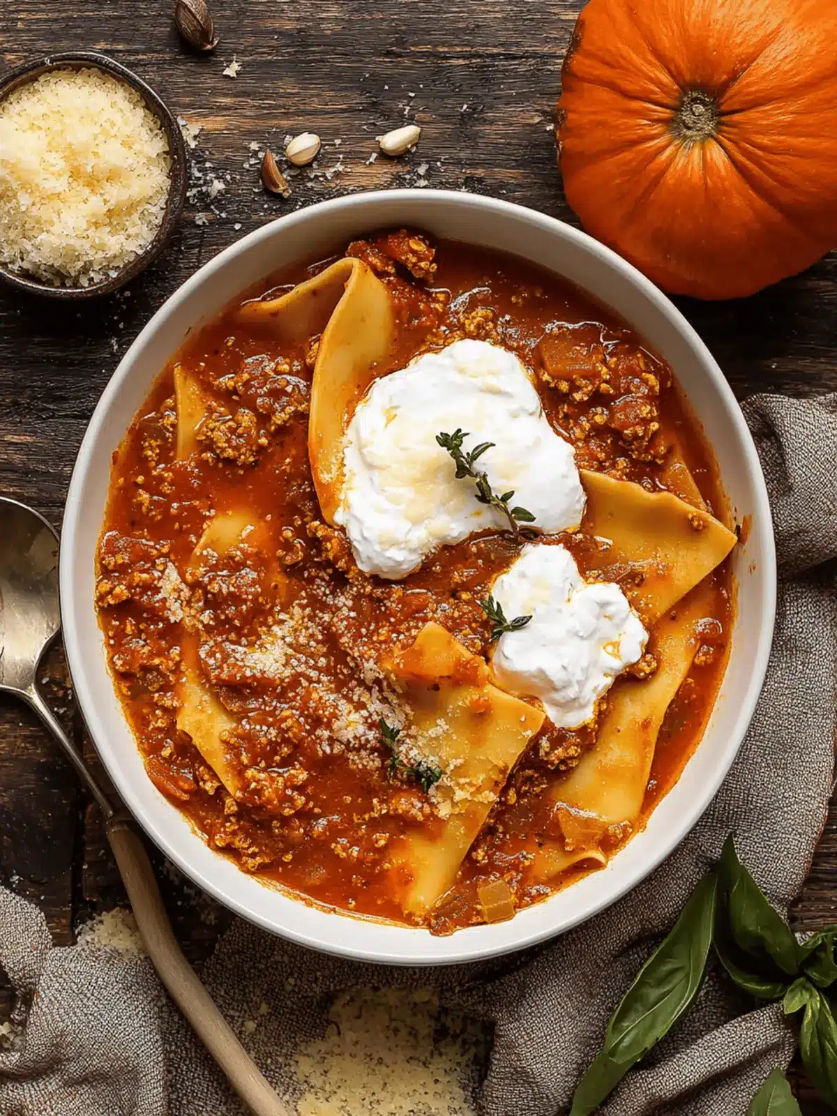 Comforting Vegetarian Lasagna Soup
