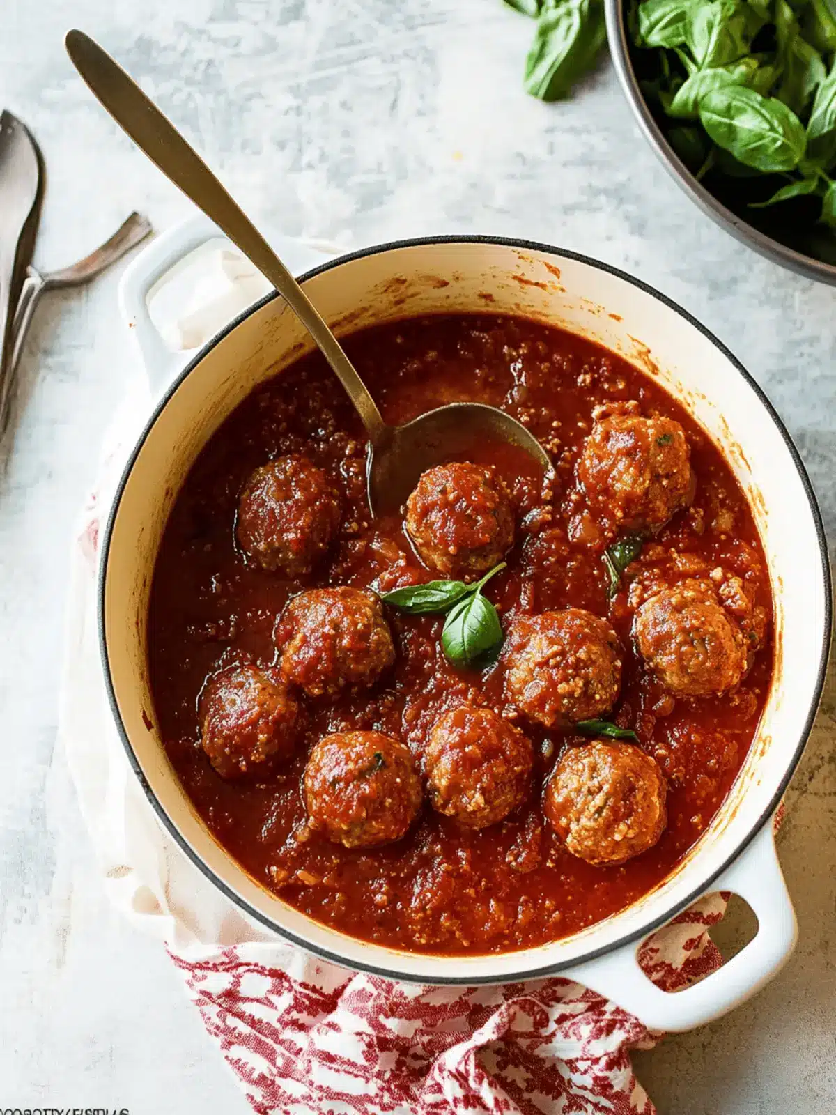 Ground Beef Meatballs in Marinara