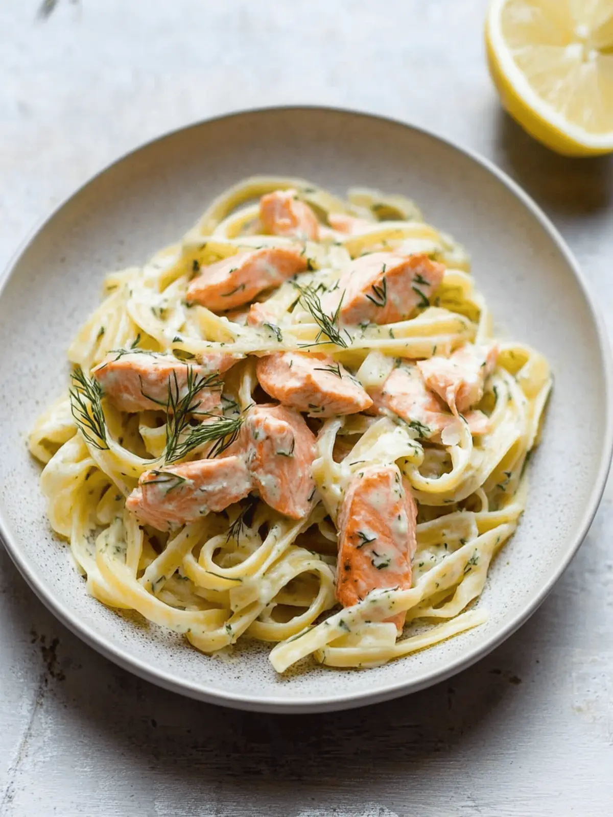 Lemon Dill Salmon Pasta
