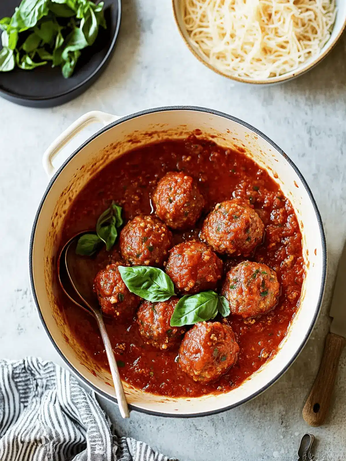 Ground Beef Meatballs in Marinara