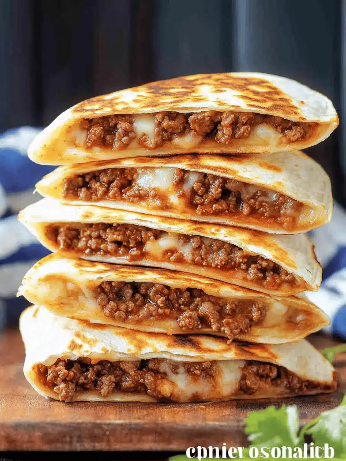 Cheesy Ground Beef Quesadillas