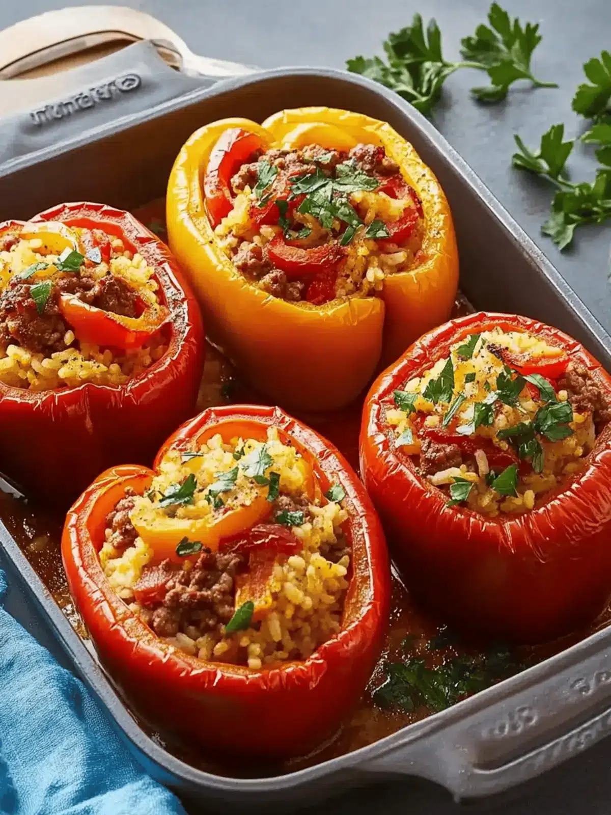 Beef and Rice Stuffed Peppers