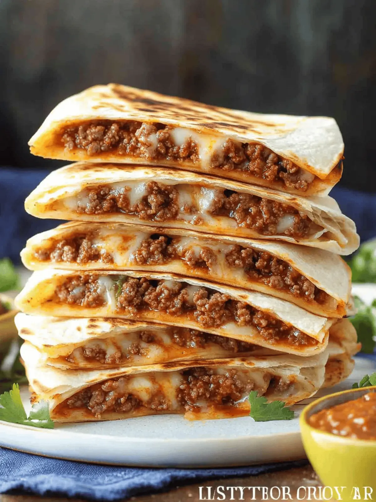 Cheesy Ground Beef Quesadillas