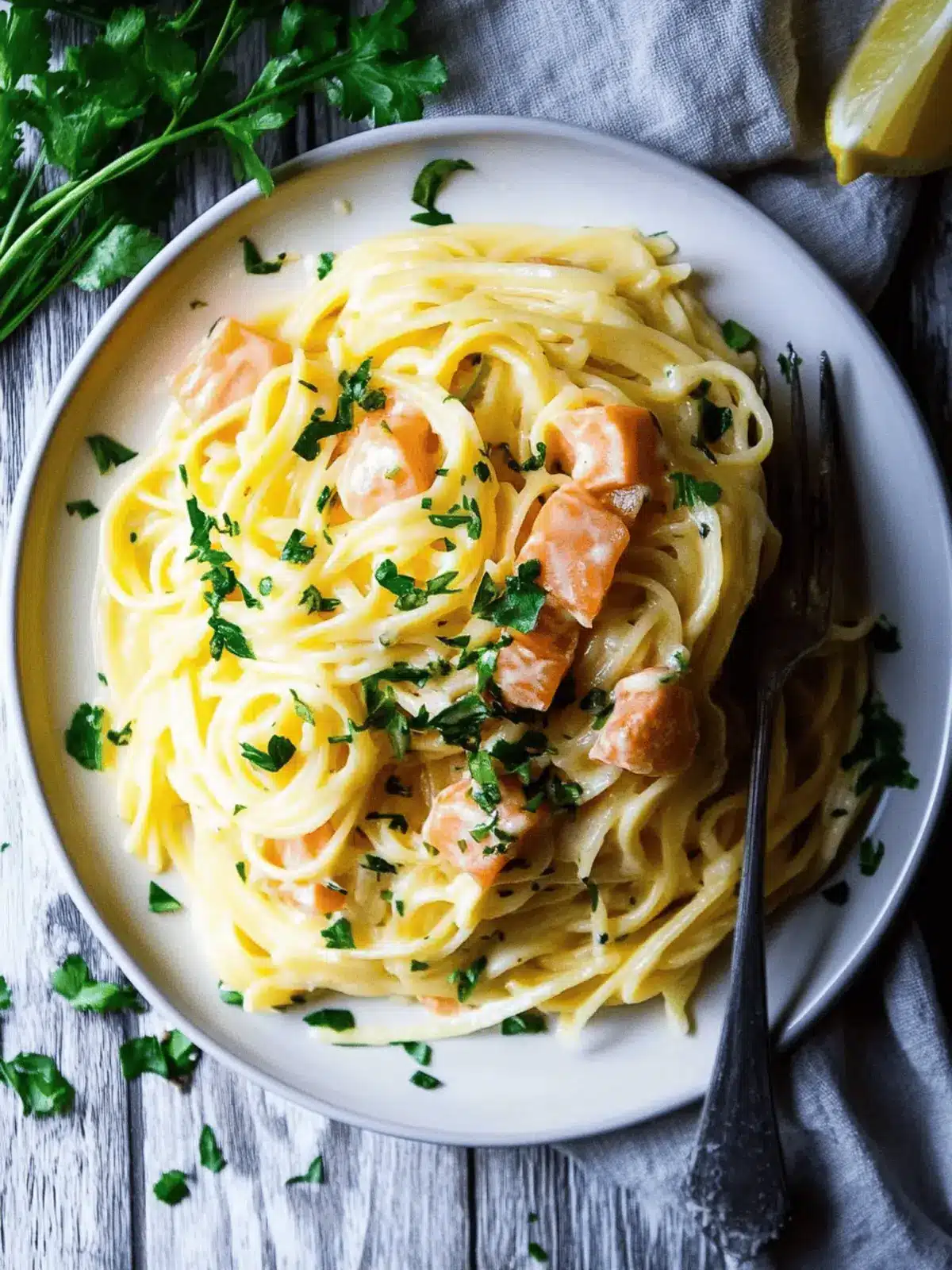 Smoked Salmon Pasta Carbonara