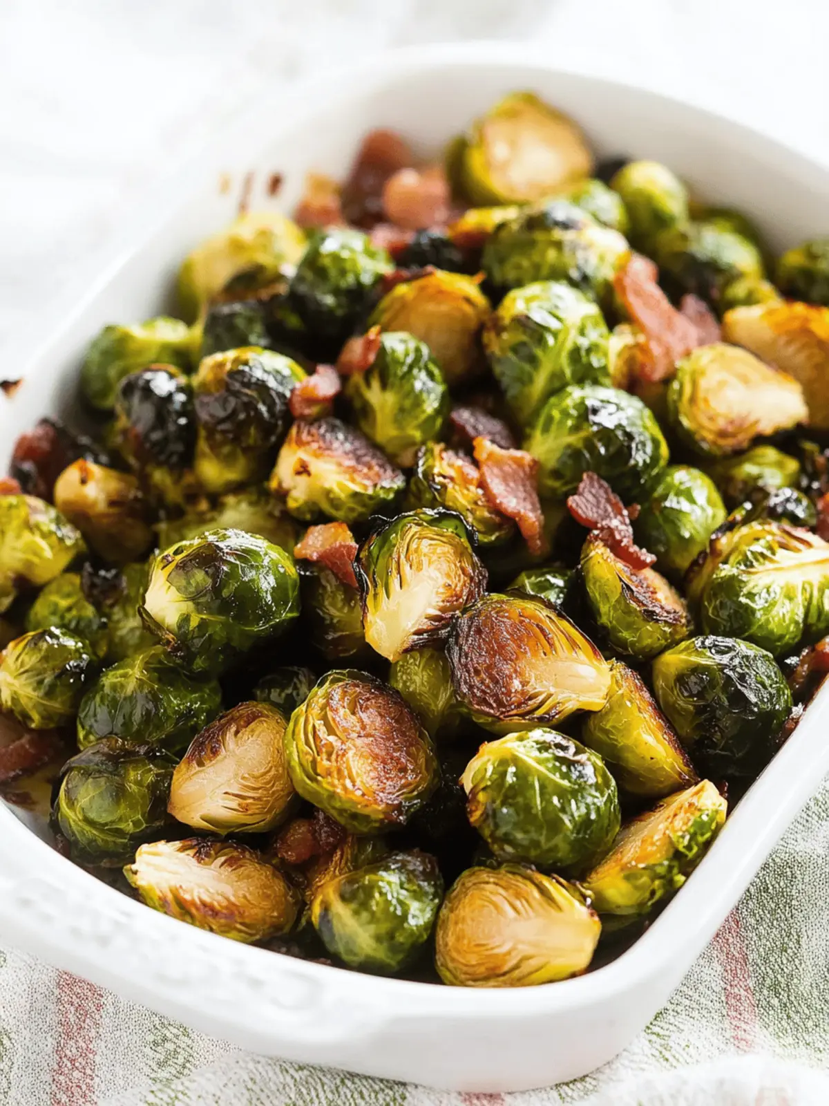 Maple Roasted Brussels Sprouts with Bacon