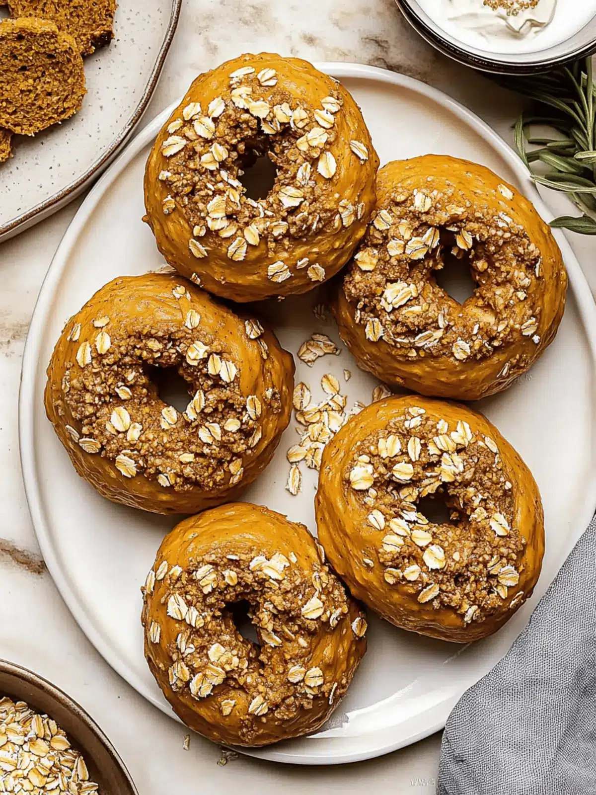 Homemade Pumpkin Oat Bagels