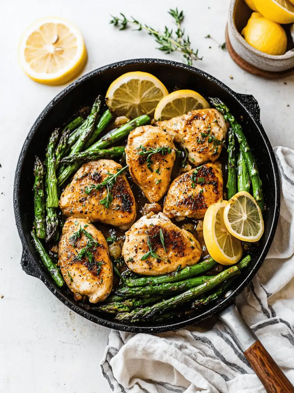 One Pan Lemon Garlic Chicken & Asparagus