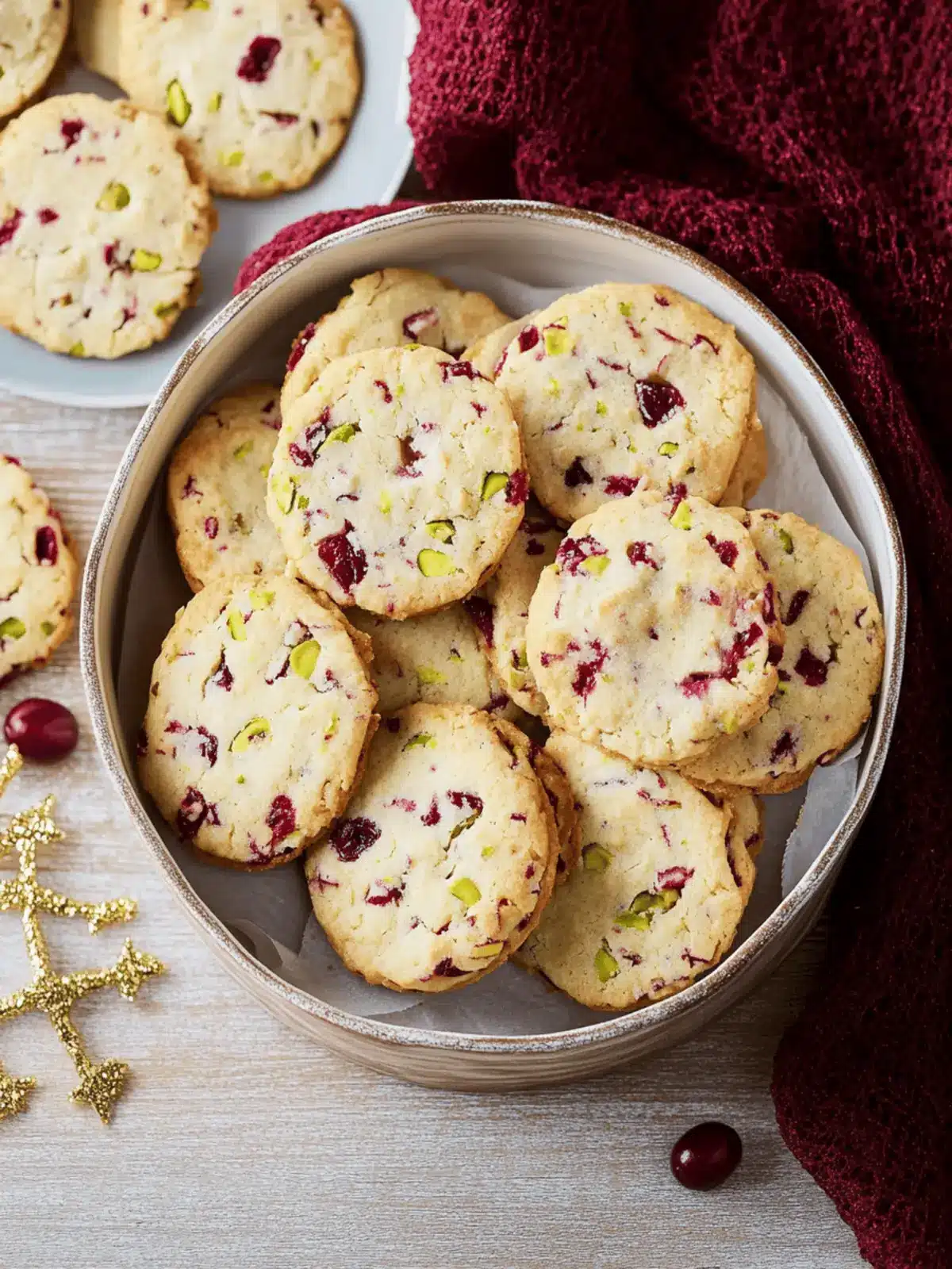 Cranberry Pistachio Shortbread Cookies for Festive Joy 2 Cranberry Pistachio Shortbread Cookies