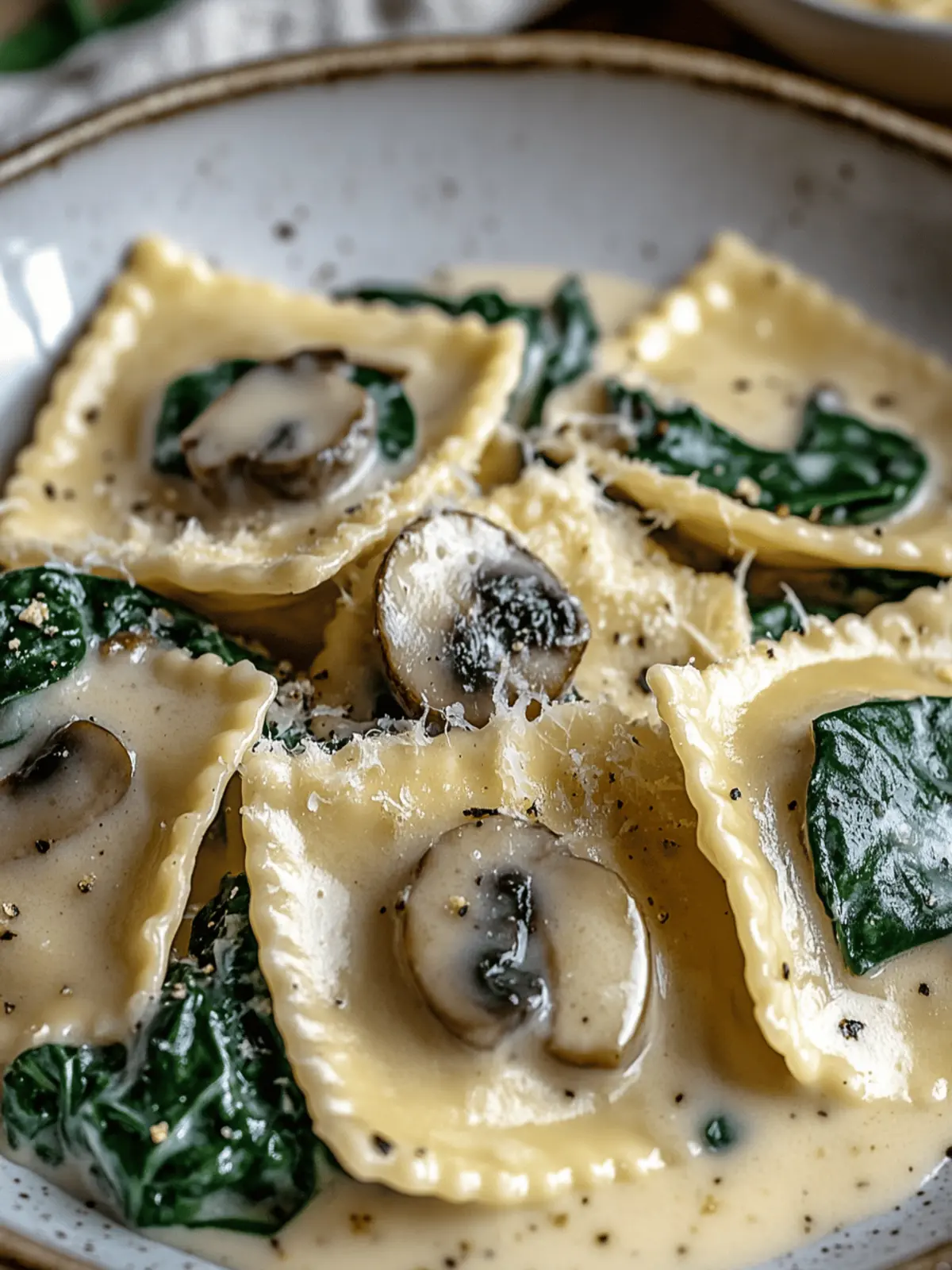 Creamy Spinach and Mushroom Alfredo Ravioli for Cozy Nights 5 Spinach and Mushroom Alfredo Ravioli
