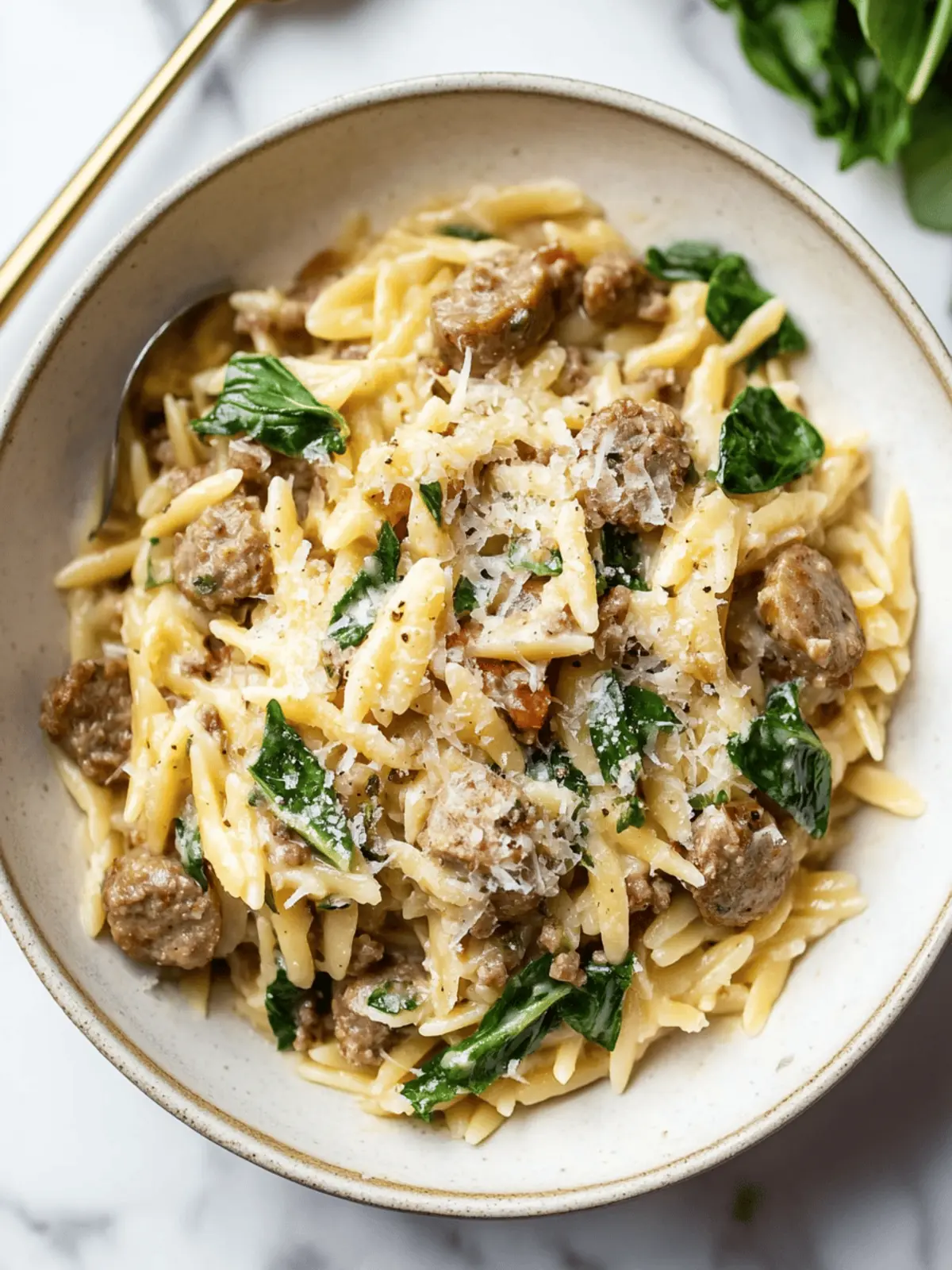 Creamy Italian Sausage Orzo for Quick Cozy Dinners 2 Italian Sausage Orzo