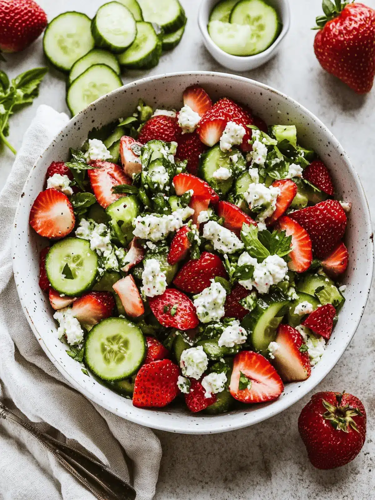 Fresh Strawberry Cucumber Salad That Bursts with Flavor 4 Strawberry Cucumber Salad