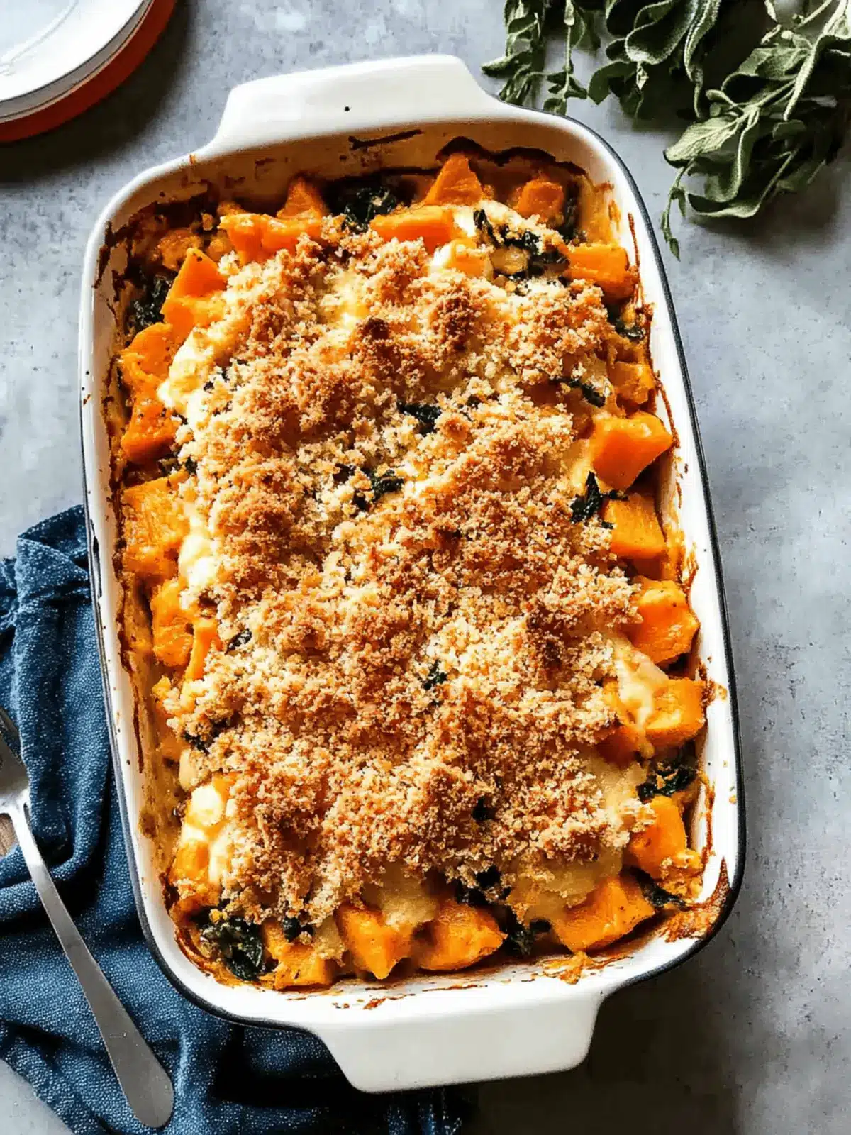 Cheesy Butternut Squash Casserole