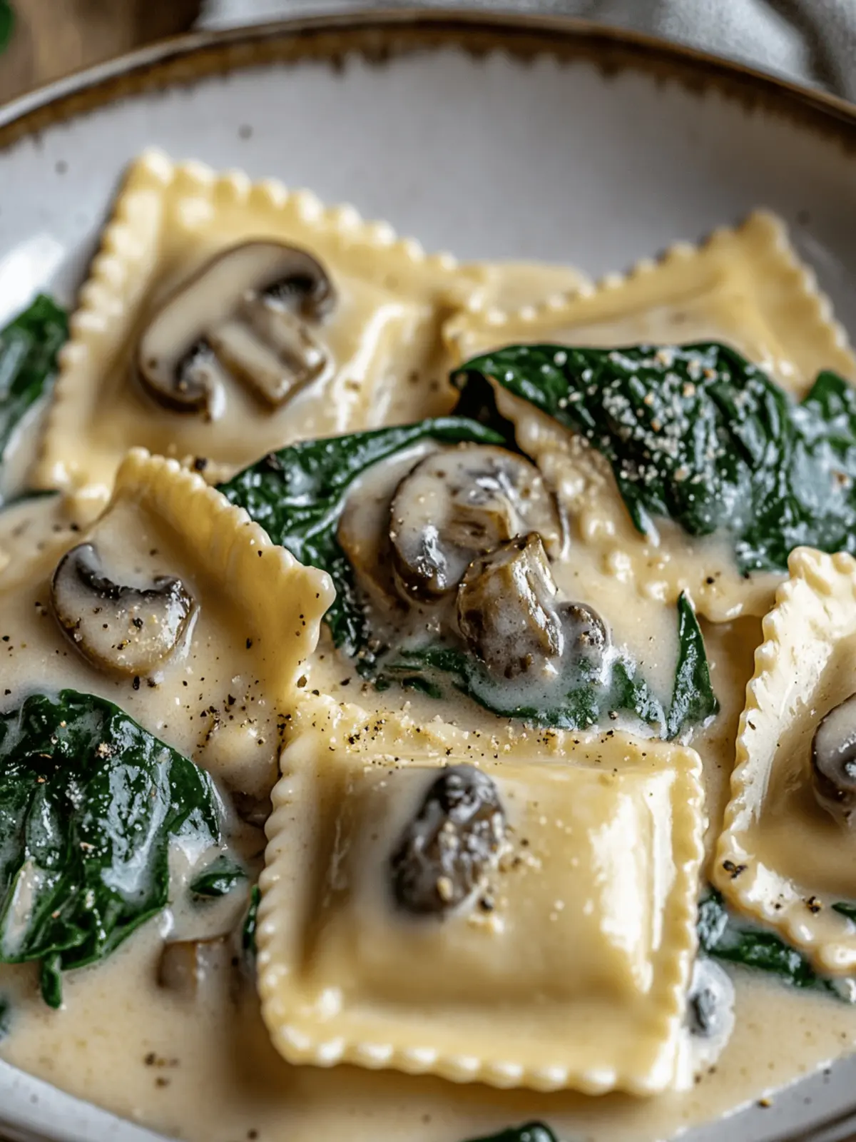 Creamy Spinach and Mushroom Alfredo Ravioli for Cozy Nights 2 Spinach and Mushroom Alfredo Ravioli