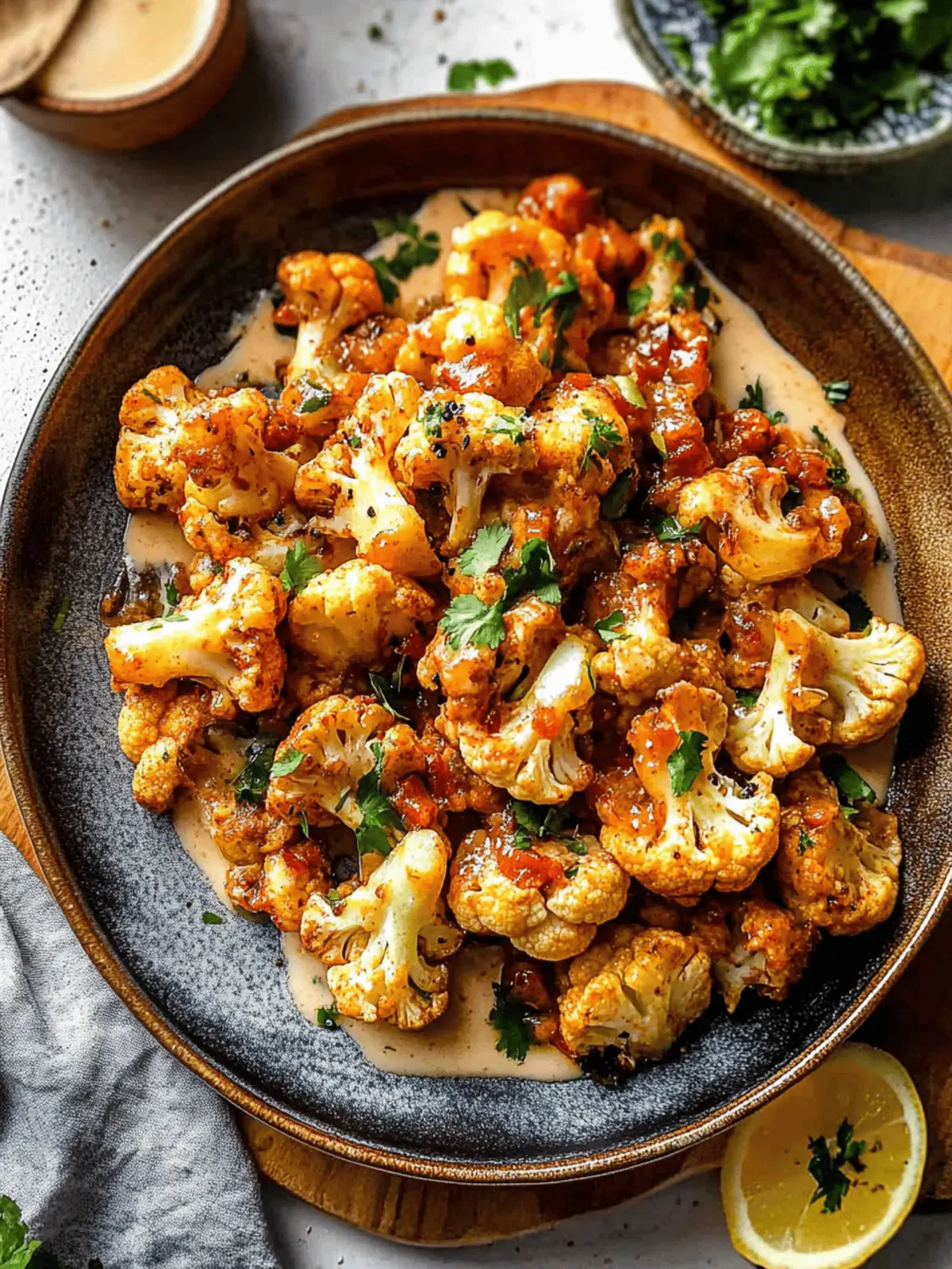 Savory Moroccan Cauliflower with Tahini-Honey in 5 Easy Steps 3 Moroccan Cauliflower with Tahini-Honey