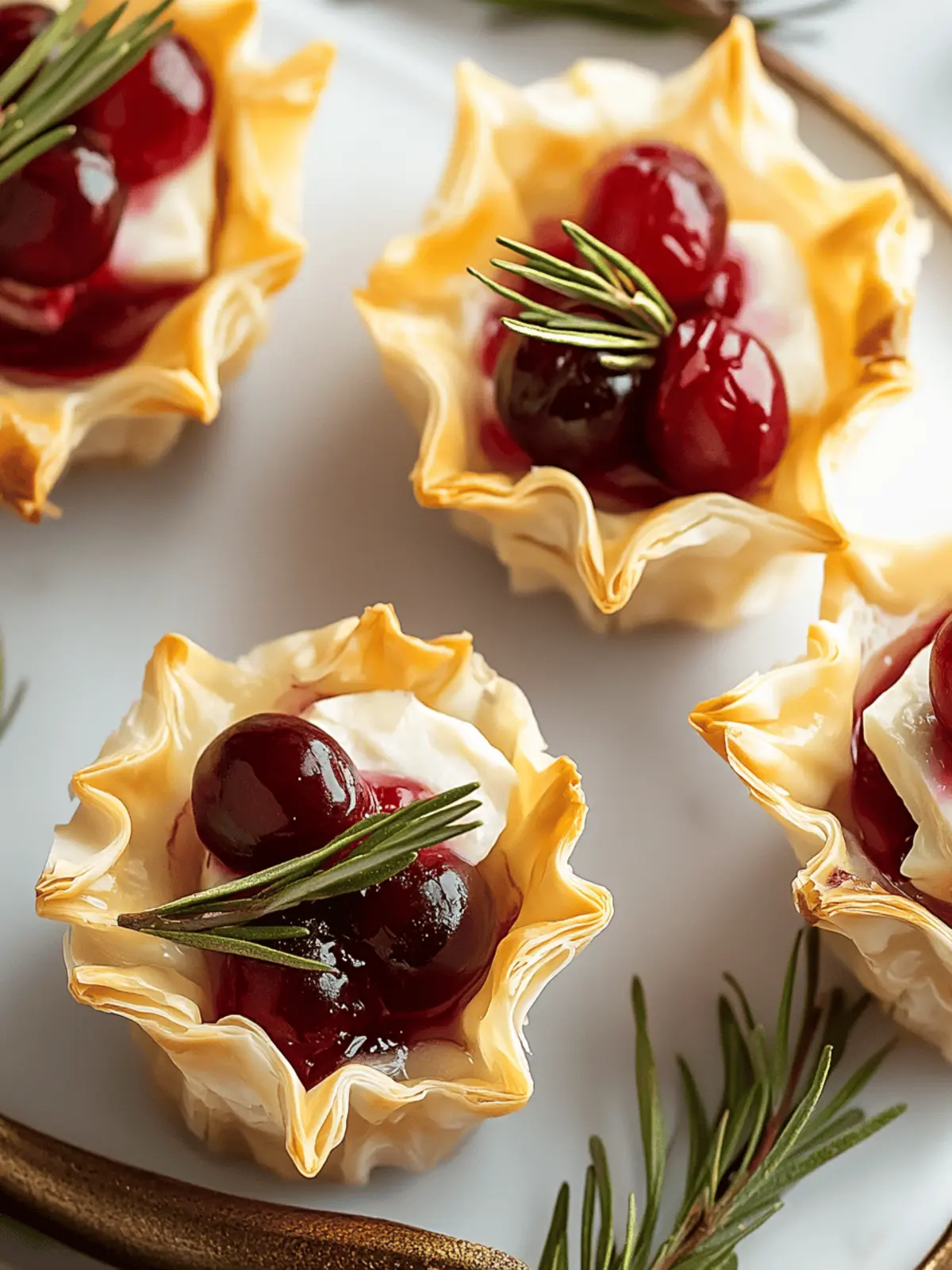 Cranberry and Brie Phyllo Cups