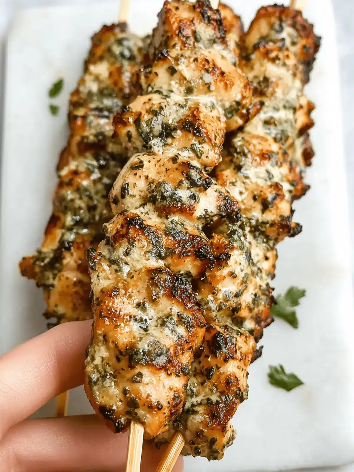 Ranch Garlic Parmesan Chicken Skewers