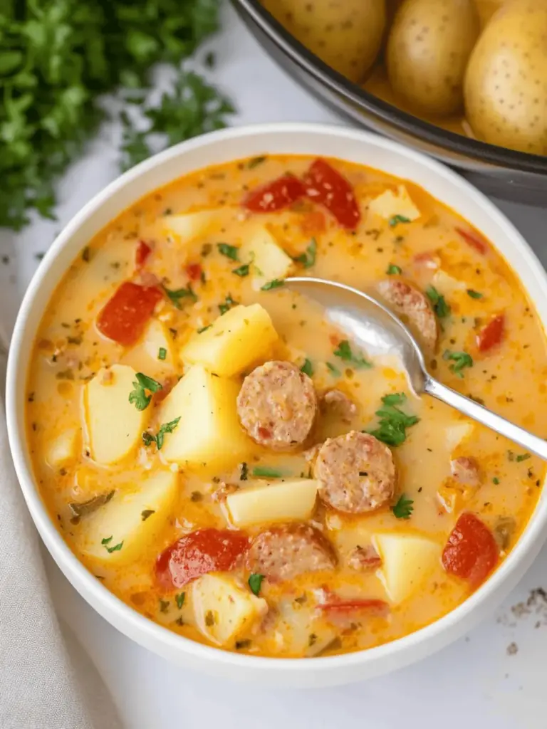Crockpot Cajun Sausage & Potato Soup