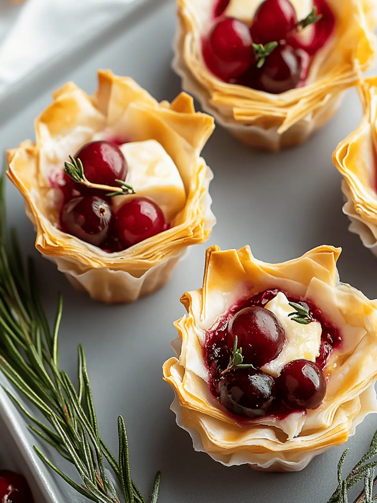 Cranberry and Brie Phyllo Cups
