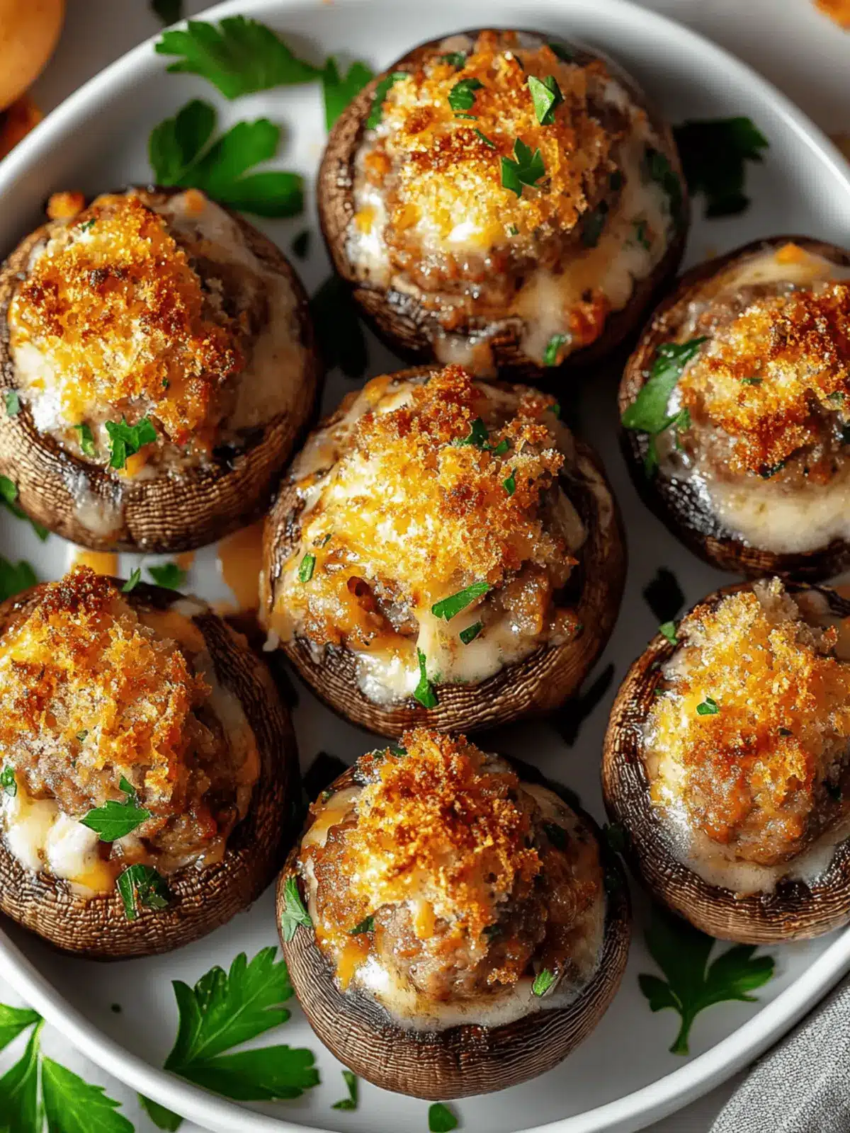 Delectable Stuffed Mushrooms with Sausage and Cheese Delight 3 Stuffed Mushrooms with Sausage and Cheese