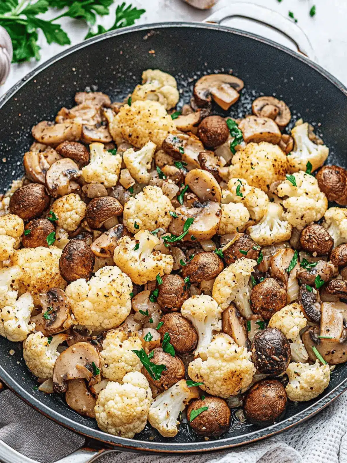 Garlic Cauliflower Mushroom Skillet: Easy Low-Carb Delight 4 Garlic Cauliflower Mushroom Skillet