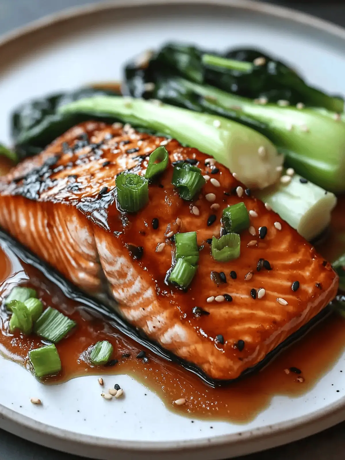 Gochujang Glazed Salmon with Sesame & Bok Choy