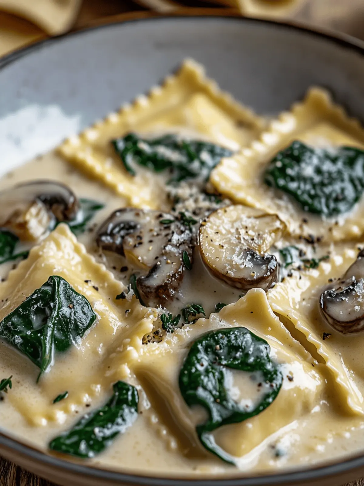 Creamy Spinach and Mushroom Alfredo Ravioli for Cozy Nights 3 Spinach and Mushroom Alfredo Ravioli