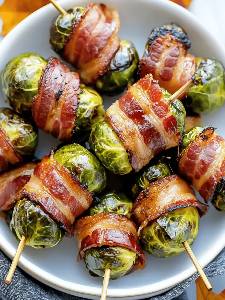 Maple Glazed Bacon Wrapped Brussels Sprouts