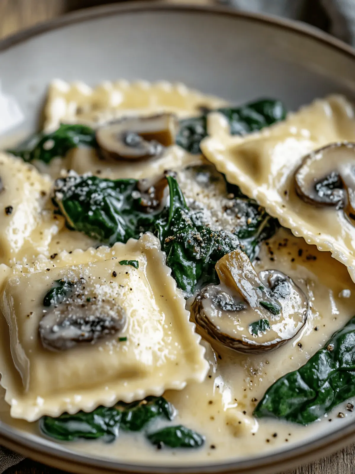 Creamy Spinach and Mushroom Alfredo Ravioli for Cozy Nights 4 Spinach and Mushroom Alfredo Ravioli
