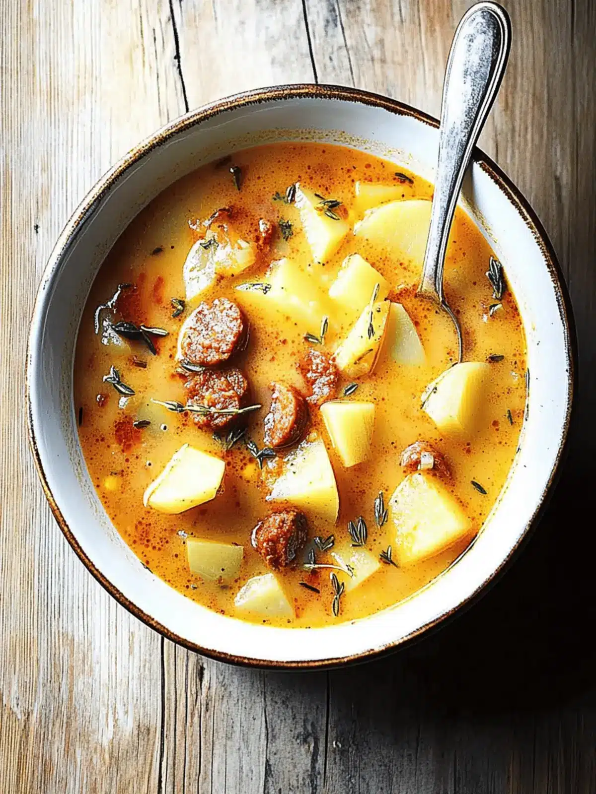 Spanish Potato Soup with Chorizo