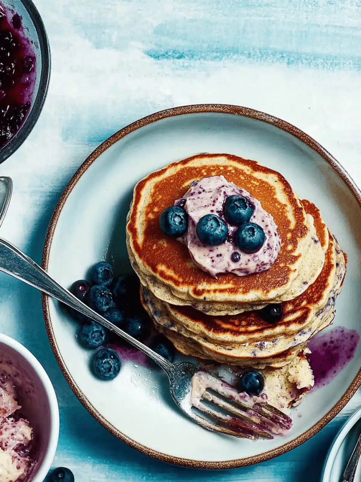 Blue Cornmeal Pancakes With Blueberry Butter Bliss 4 Blue Cornmeal Pancakes With Blueberry Butter