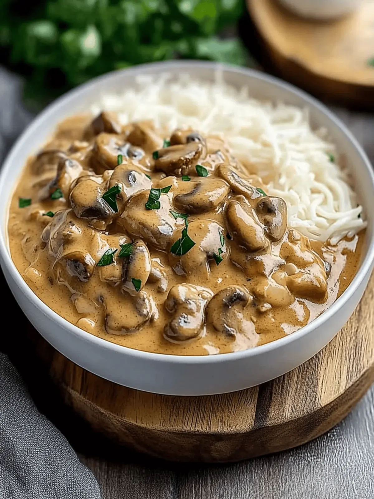 Mushroom and Seitan Stroganoff