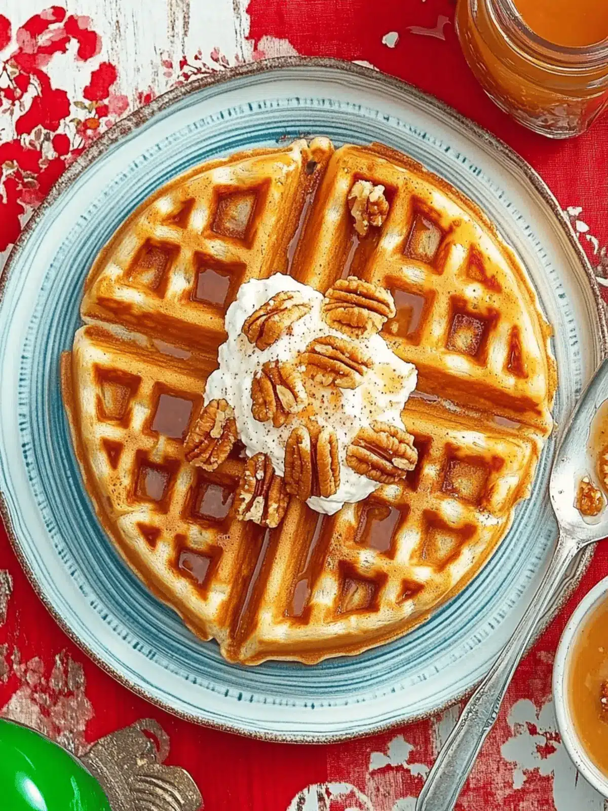 Fluffy Cinnamon-Pecan Yeasted Waffles for Effortless Mornings 4 Cinnamon-Pecan Yeasted Waffles