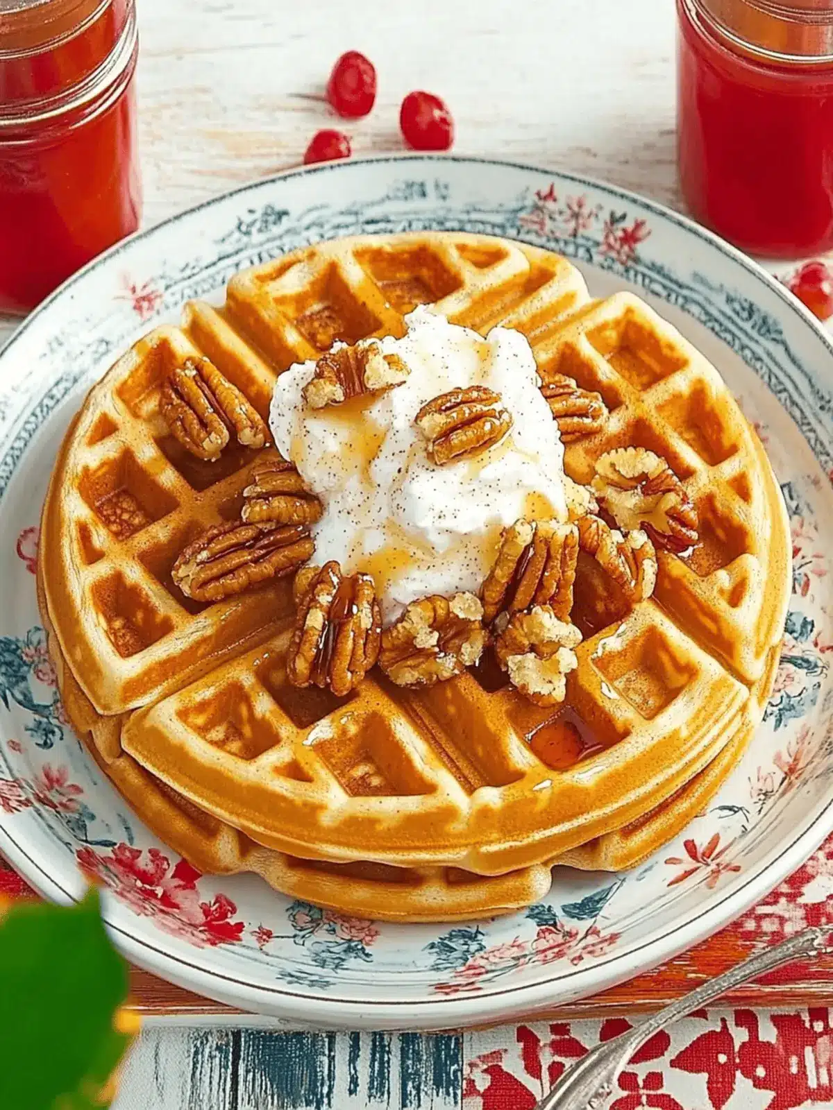 Fluffy Cinnamon-Pecan Yeasted Waffles for Effortless Mornings 5 Cinnamon-Pecan Yeasted Waffles