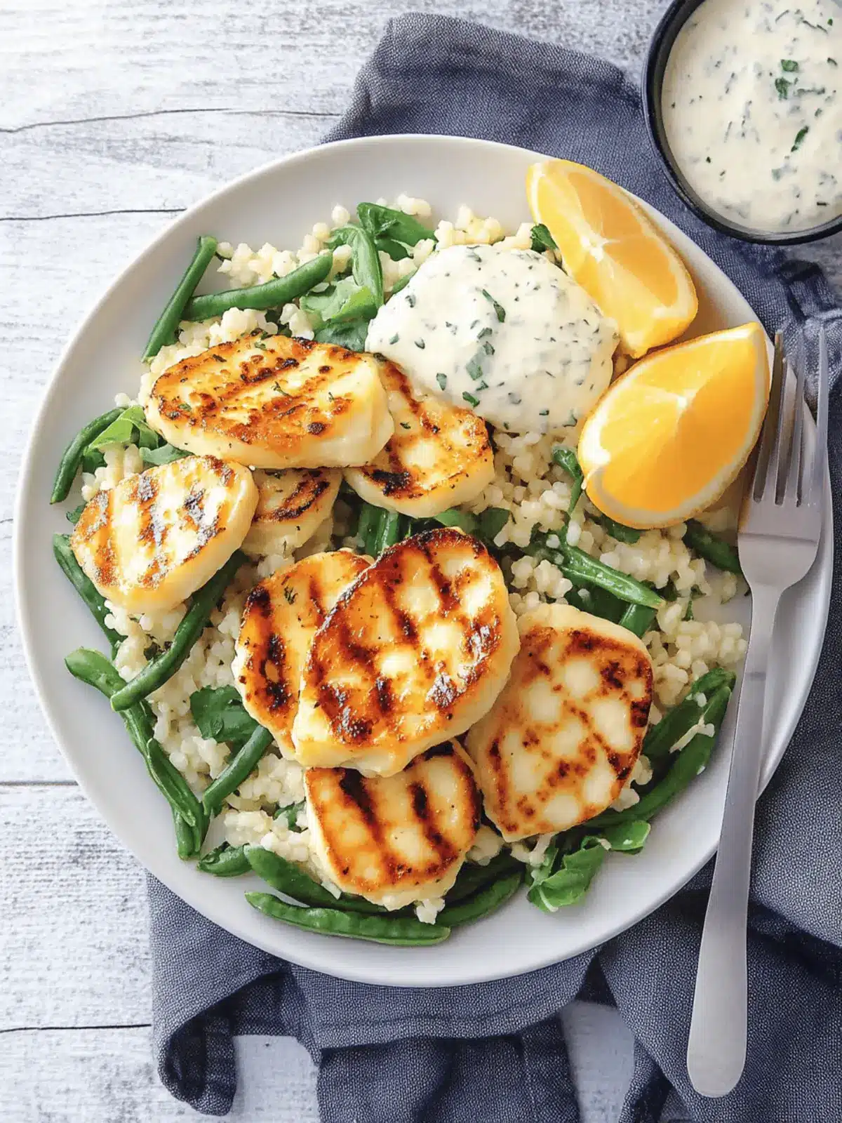 Savory Grilled Halloumi Salad with Crunchy Couscous Delight 2 Grilled Halloumi Salad